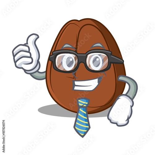 Businessman coffee bean character cartoon