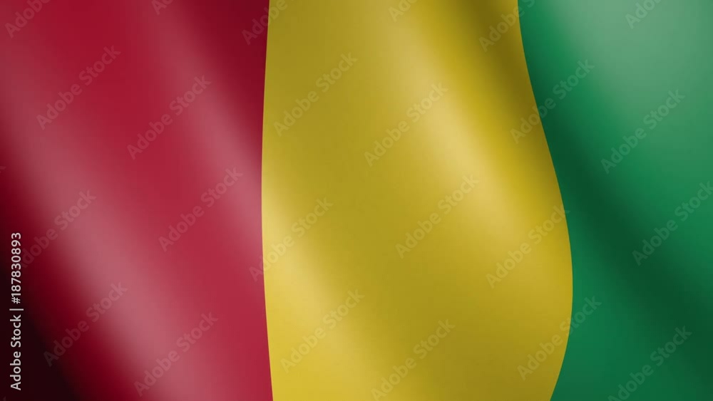 Flag of Guinea with fabric texture, seamless loop Flag of Guinea with fabric texture, seamless loop
