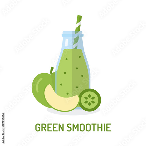 Green smoothie in jar