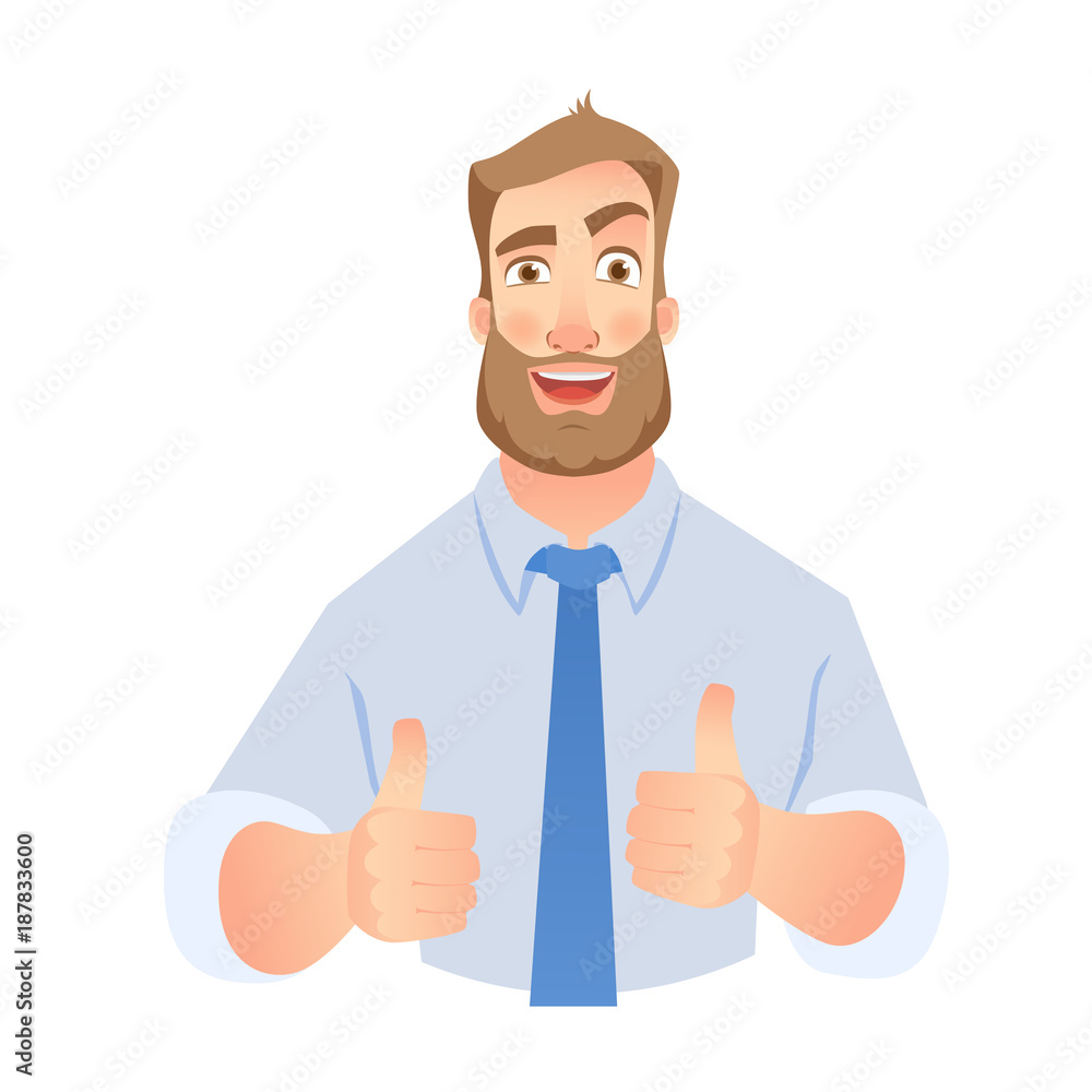 Businessman show thumb up