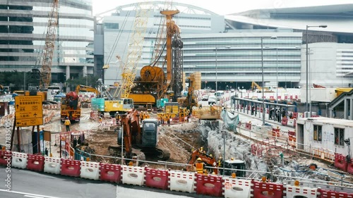 The Construction Of The Hong Kong. Time Lapse