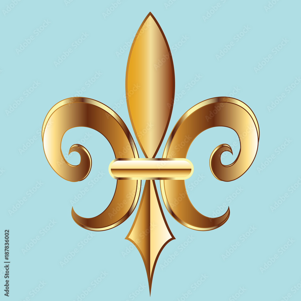 Fleur De Lis. New Orleans golden symbol flower logo icon vector image template Fleur De Lis. New Orleans golden symbol flower logo icon vector image template