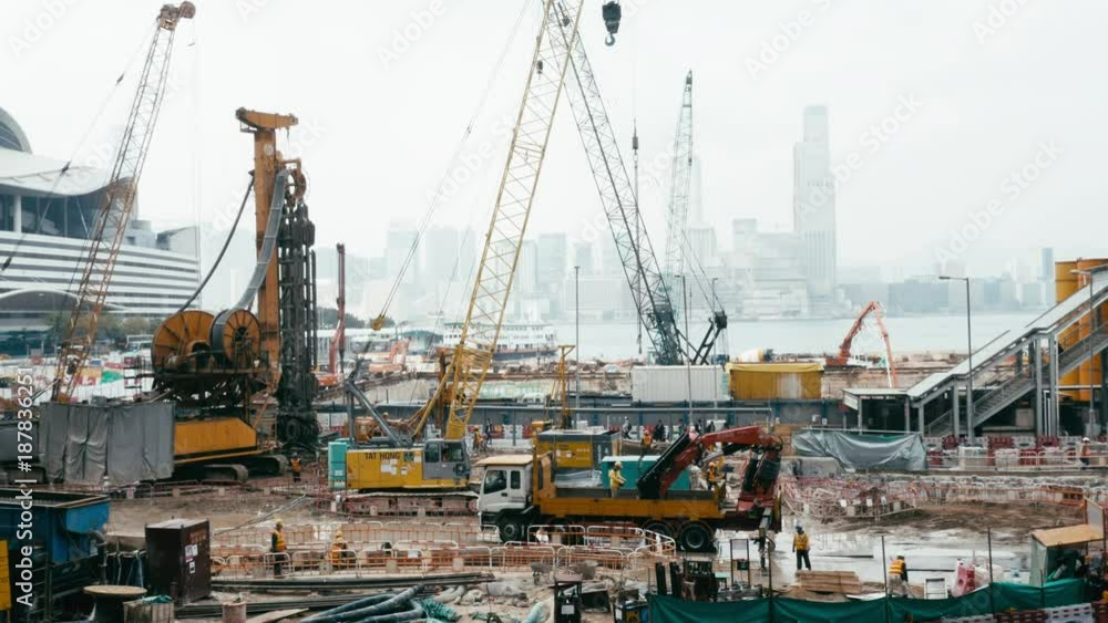 The Construction Of The Hong Kong. Time Lapse The Construction Of The Hong Kong. Time Lapse