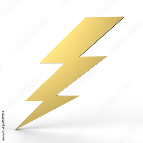 Lightning symbol on isolated white background  3d illustration