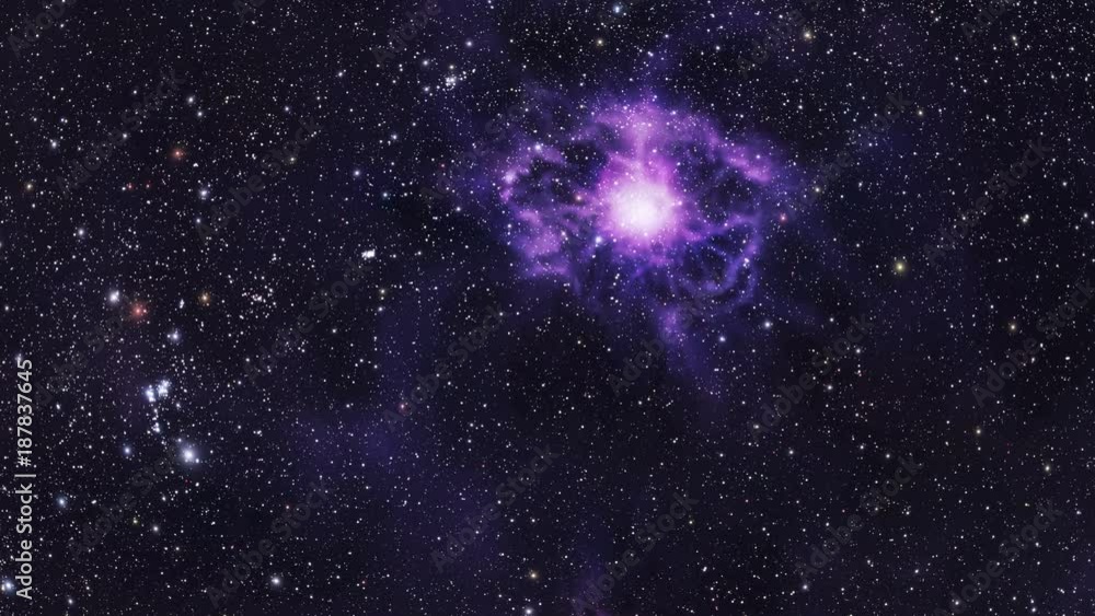 Seamless looping violet stars and nebula Seamless looping violet stars and nebula
