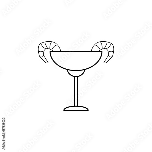 shrimp in a glass icon. Sea food element icon. Premium quality graphic design. Signs, outline symbols collection icon for websites, web design, mobile app, info graphic