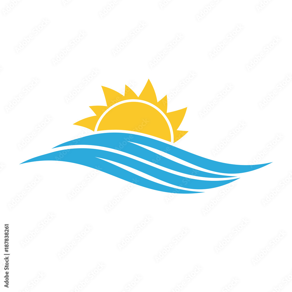 Sea and sun logo template. Sunset line icon. Sunrise. Sea and sun logo template. Sunset line icon. Sunrise.