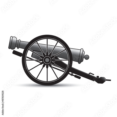 isolated antique cannon vector cartoon