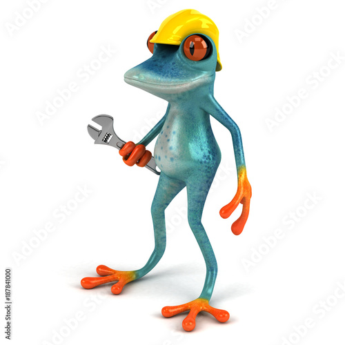 Fun frog - 3D Illustration