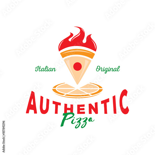 authentic Italian pizza vector illustration