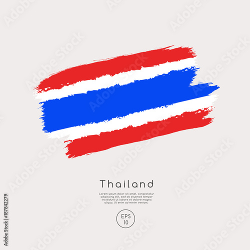 Flag of Thailand in Grunge Brush Stroke   Vector Illustration