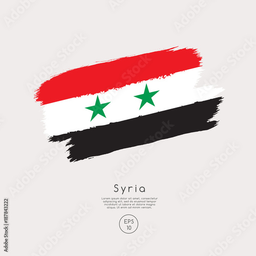 Flag of Syria in Grunge Brush Stroke : Vector Illustration
