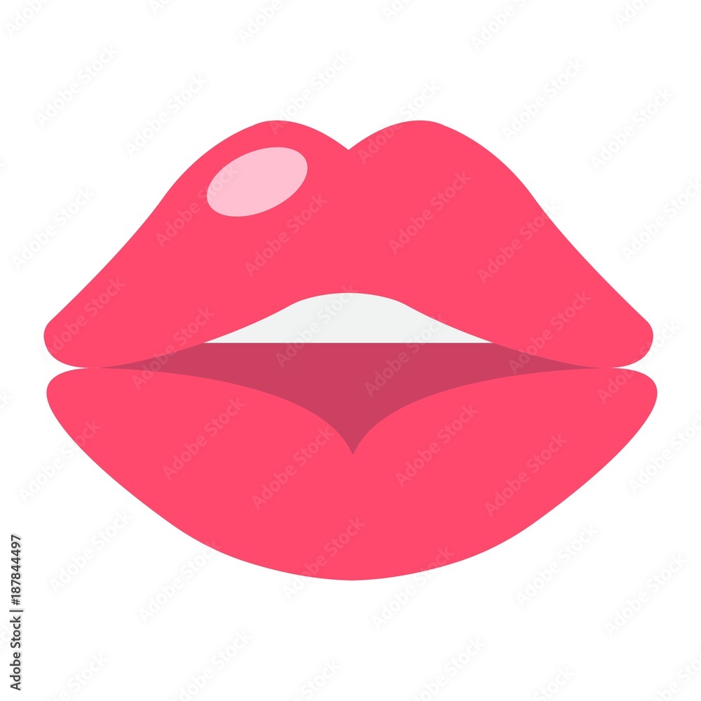 Red lips flat icon, valentines day and romantic, kiss sign vector graphics, a colorful solid pattern on a white background, eps 10. Red lips flat icon, valentines day and romantic, kiss sign vector graphics, a colorful solid pattern on a white background, eps 10.