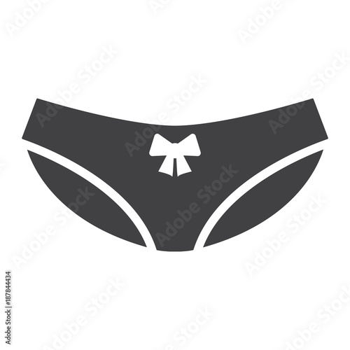Women briefs glyph icon, valentines day and romantic, women underwear sign vector graphics, a solid pattern on a white background, eps 10.
