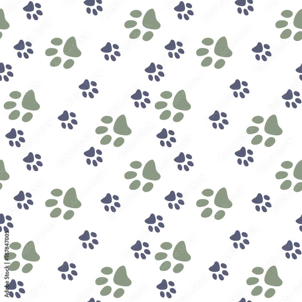 Vector seamless pattern with cat footprints. Can be used for wallpaper, web page background, surface textures. Vector seamless pattern with cat footprints. Can be used for wallpaper, web page background, surface textures.