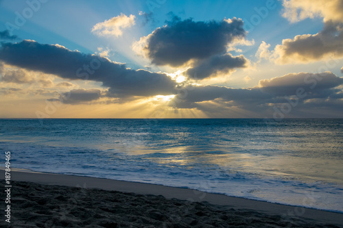 Sunset over the Atlantic Ocean at Praia de Chaves, Rabil, Boa Vista Cape Verde