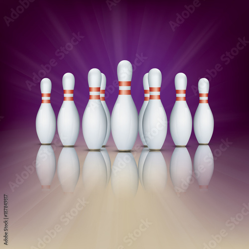 Purple Bowling Pin Deck Pins