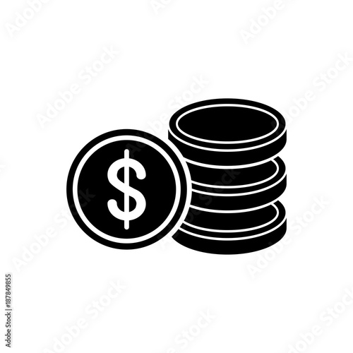 money stack dollar black icon