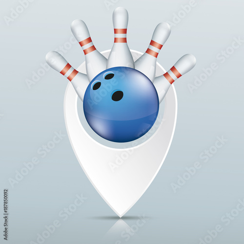 Bowling Pointer Pins Blue Ball
