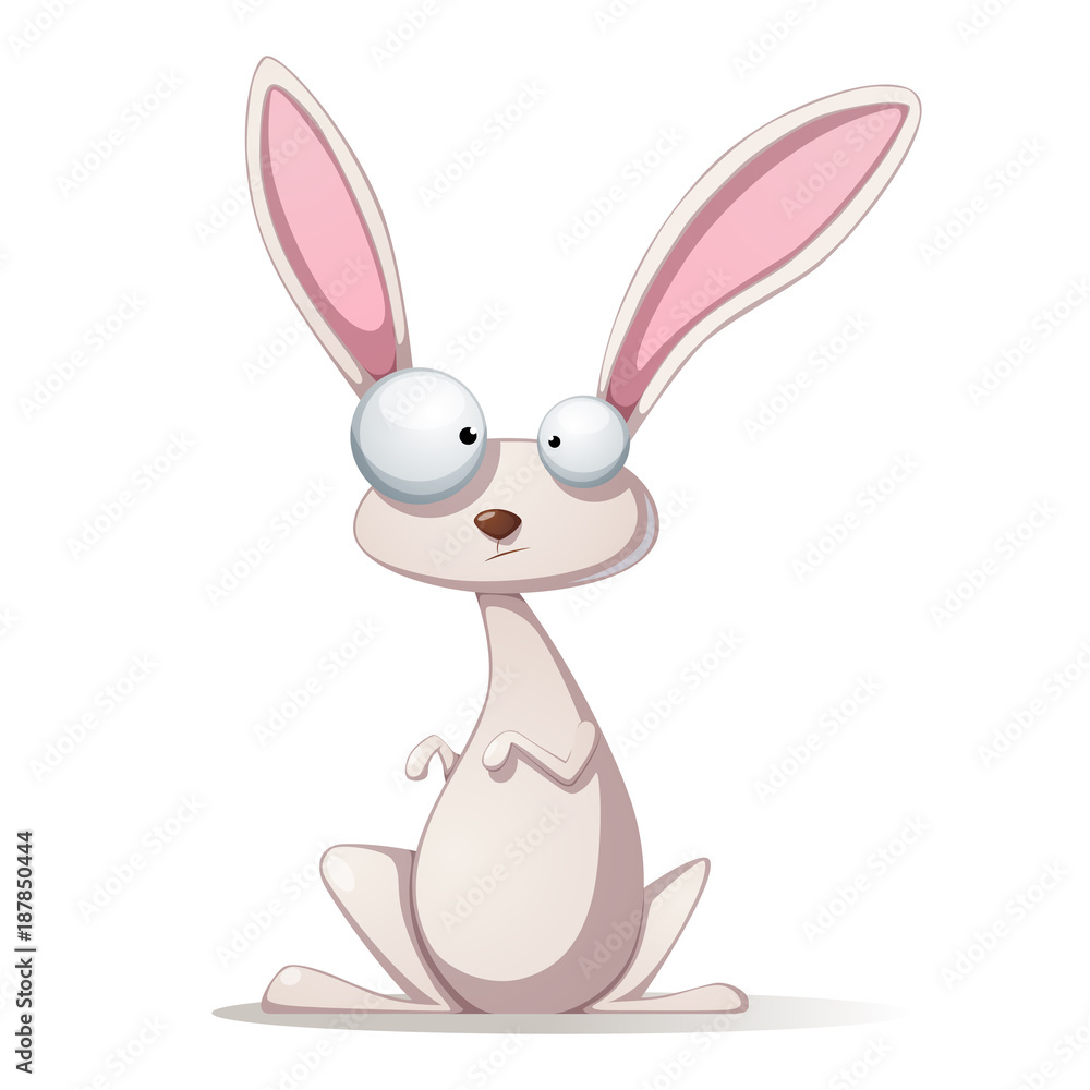 Fototapeta premium Funny, cartoon, rabbit illustration.