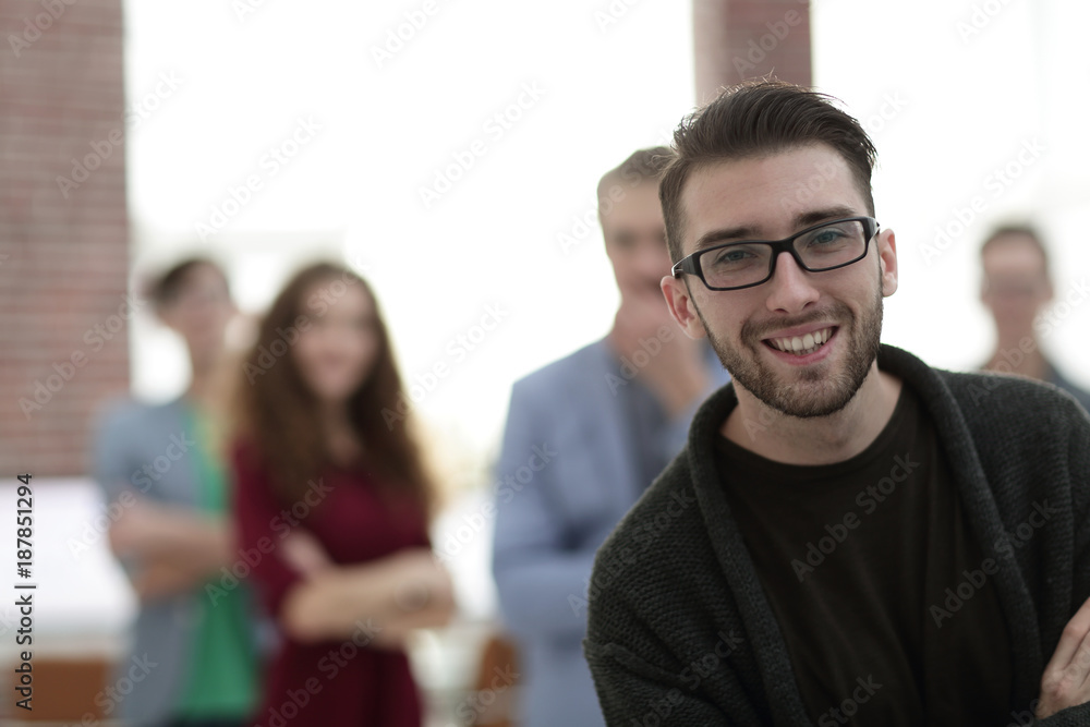 portrait of a young journalist in the blurred background portrait of a young journalist in the blurred background