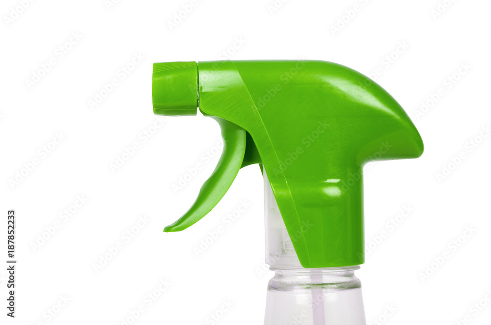 Cleaning spray bottle isolated on white background. Housework and sanitary concept Cleaning spray bottle isolated on white background. Housework and sanitary concept