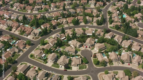 Aerial shot of housing development in Northern California