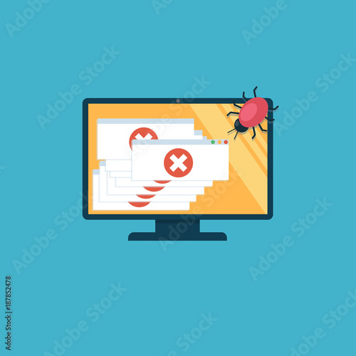 Computer virus. The computer is infected, there are a lot of alert messages.