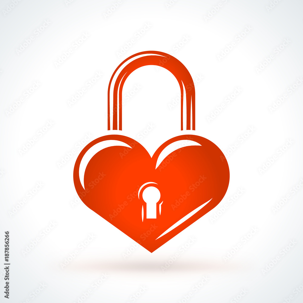 Heart shaped lock. St. Valentines Day vector design element. Love, wedding or dating romantic decorative symbol Heart shaped lock. St. Valentines Day vector design element. Love, wedding or dating romantic decorative symbol