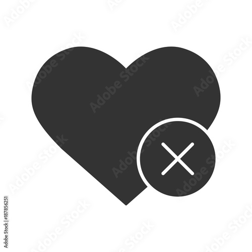 Heart with cross glyph icon