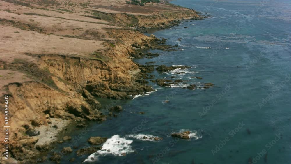 California circa-2017, Aerial view of rugged California coastline. Shot with Cineflex and RED Epic-W Helium. California circa-2017, Aerial view of rugged California coastline. Shot with Cineflex and RED Epic-W Helium.