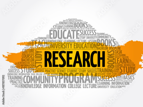 Research word cloud collage, education concept background