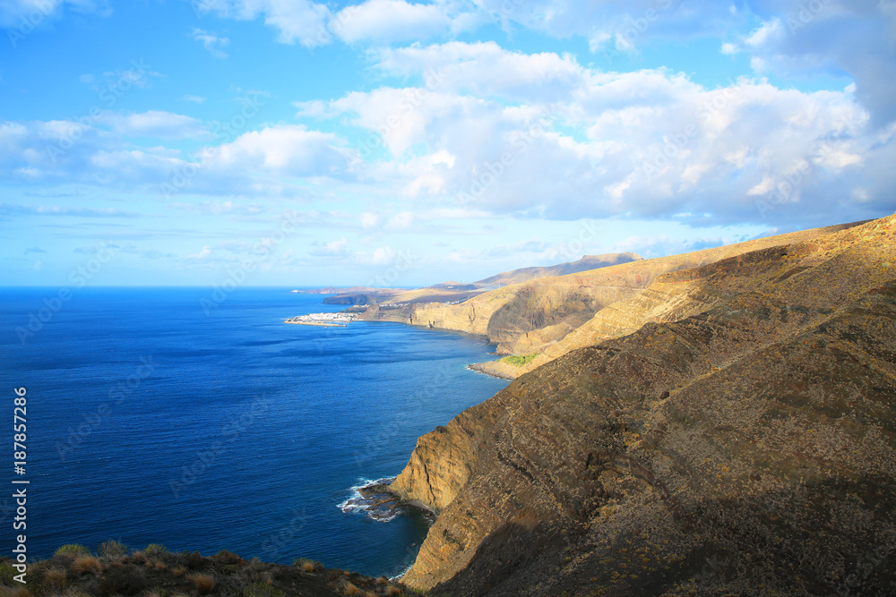 Panoramic view, Atlantic coast on Gran Canaria Island, Canary Islands, Spain