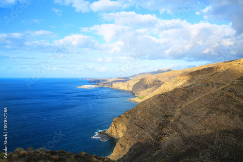Panoramic view  Atlantic coast on Gran Canaria Island  Canary Islands  Spain