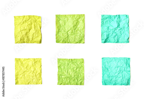 Set of crumpled paper sheet...