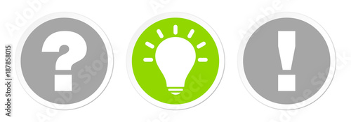 3 Buttons Question, Idea & Answer Grey/Green