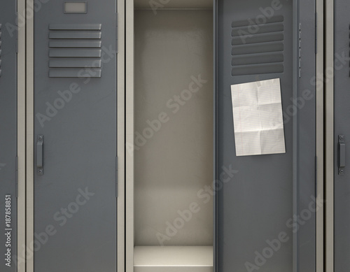 Shool Locker With Blank Note photo