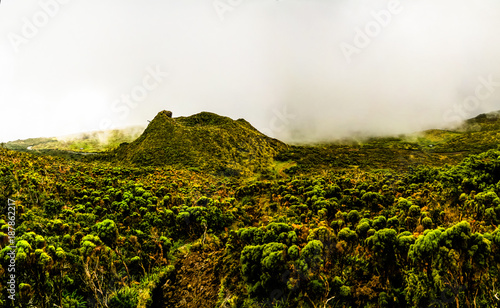 Panorama landscape from the slope of Pico volcano at hiking, azores, portugal © homocosmicos