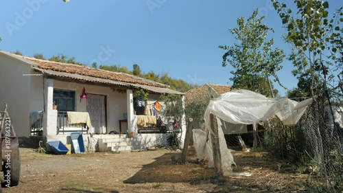 Shot of a poor house in Shkodër, Albania, wide