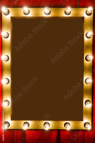 Photo frame with bulbs around perimeter