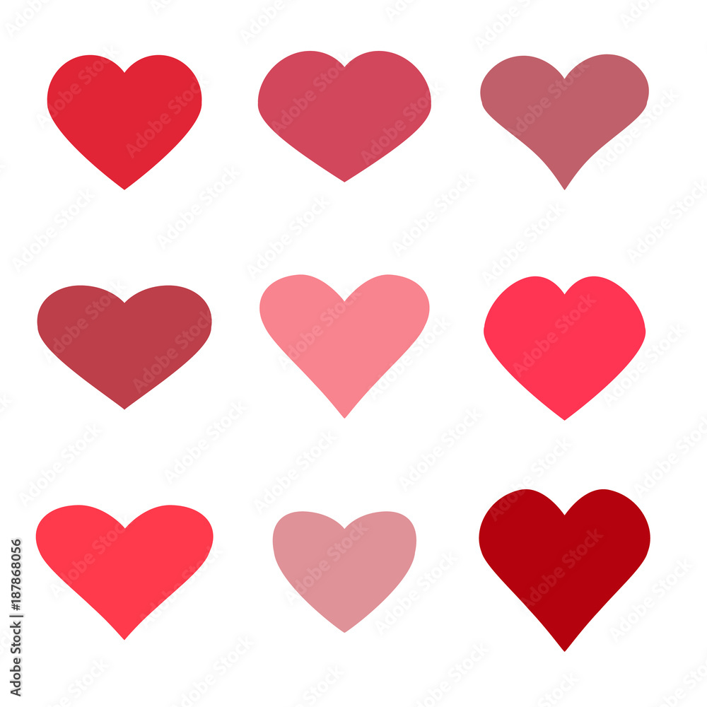Hearts icon set