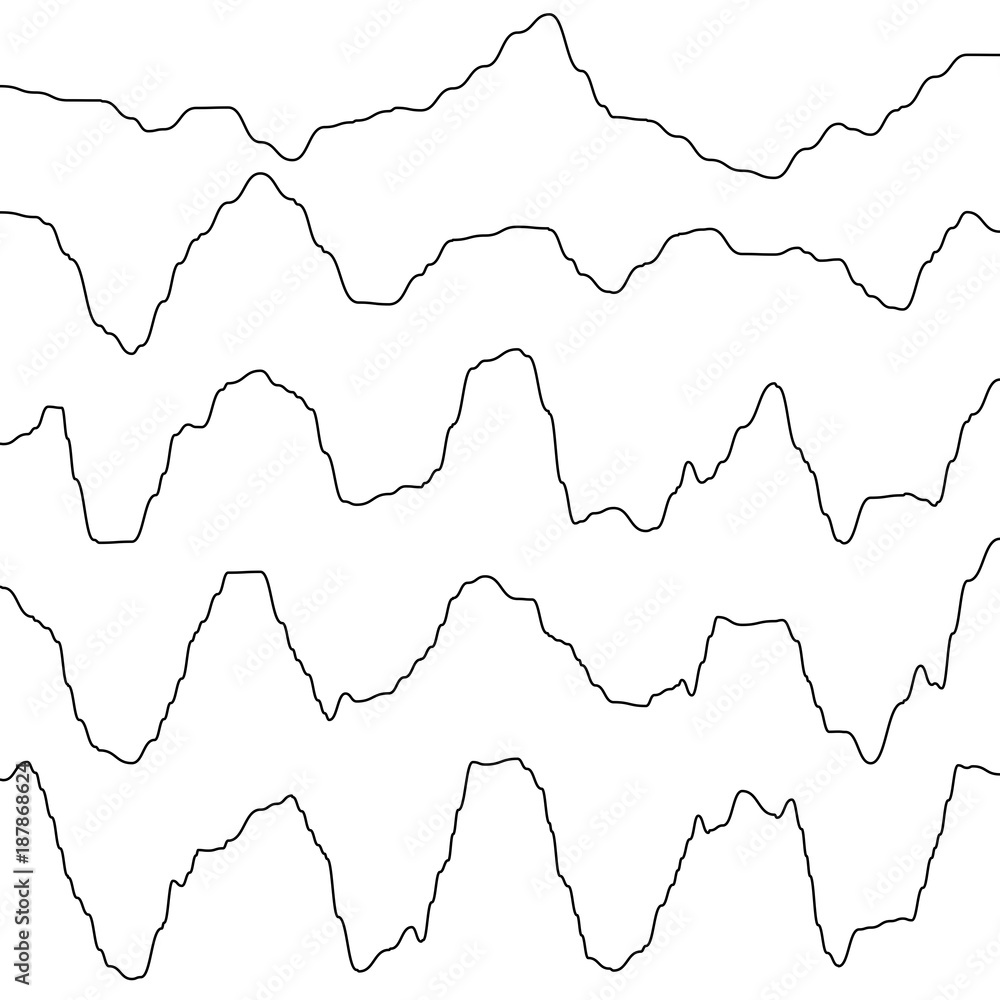 Abstract monochrome waves oscillating object. EPS 10 vector