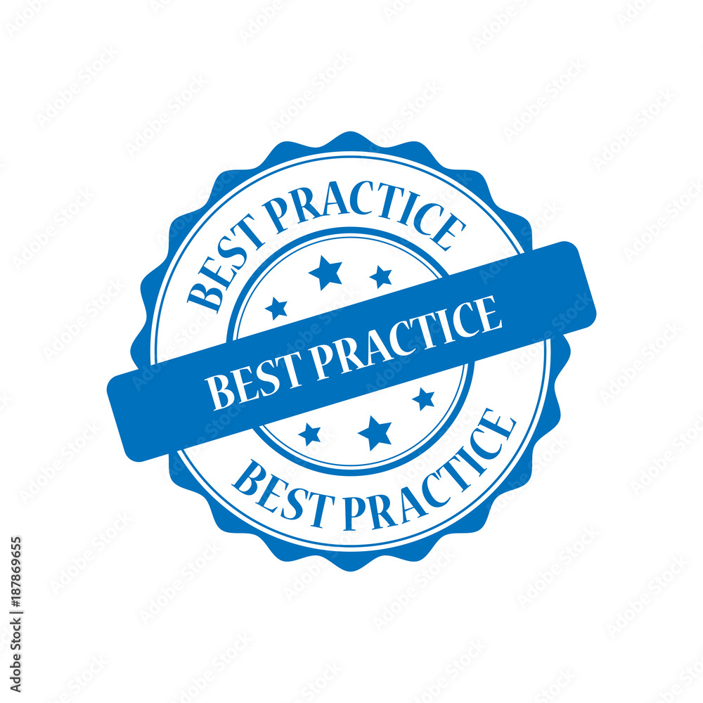 Obraz premium Best practice blue stamp illustration