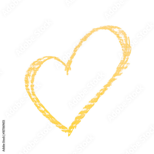 Hand drawn heart shape isolated