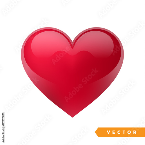 Obraz na płótnie Realistic red valentine heart. Vector illustration w salonie