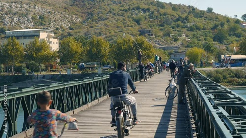 City life of Shkodër, Albania, bridge