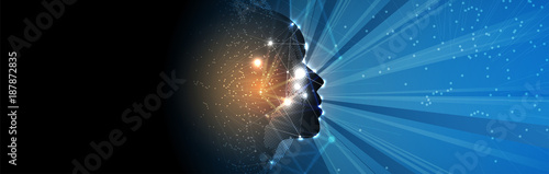 Artificial intelligence. Technology web background. Virtual concept