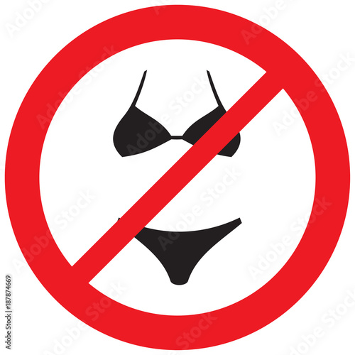 naturism sign (prohibition icon, swimsuit not allowed symbol)