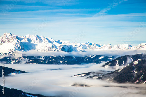 Austrian alps panorama. Mountains nature landscape. © nadianb