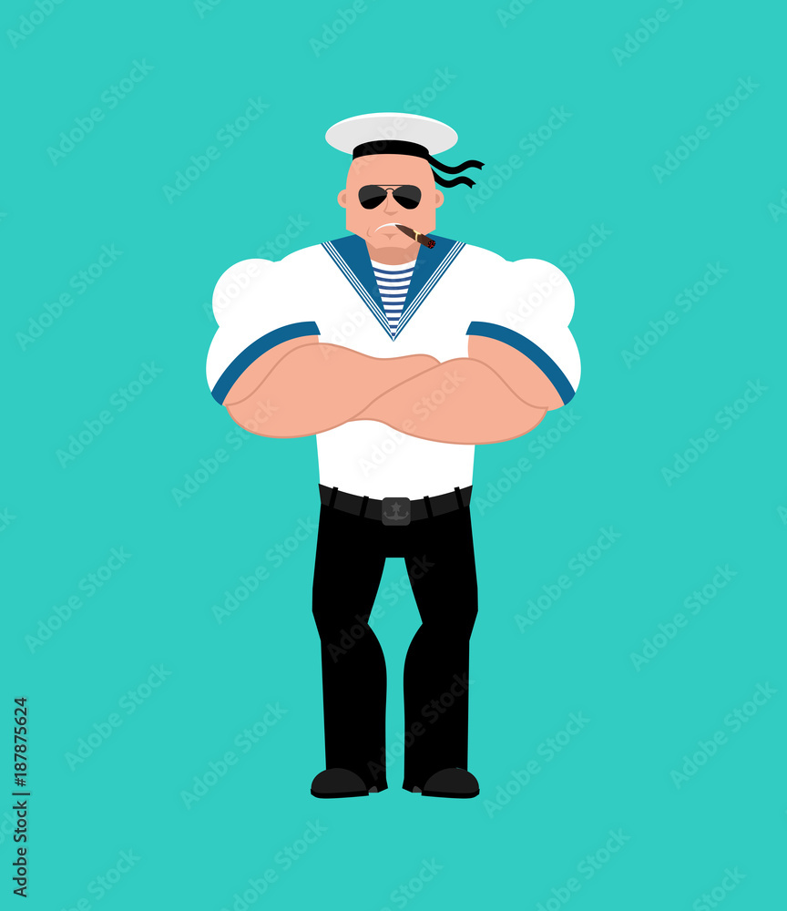 Sailor Strong Cool serious. Russian soldier seafarer smoking cigar emotion avatar. Strict Seaman Military in Russia. Illustration for 23 February. Defender of Fatherland Day. Sailor Strong Cool serious. Russian soldier seafarer smoking cigar emotion avatar. Strict Seaman Military in Russia. Illustration for 23 February. Defender of Fatherland Day.